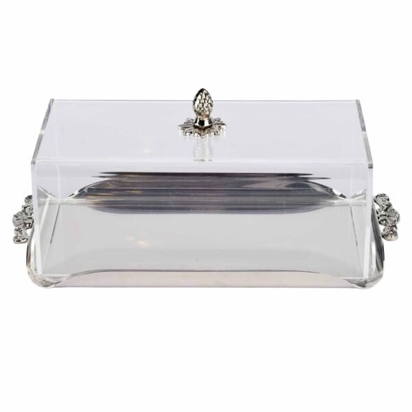 Rect English Cake Tray Silver Big Size