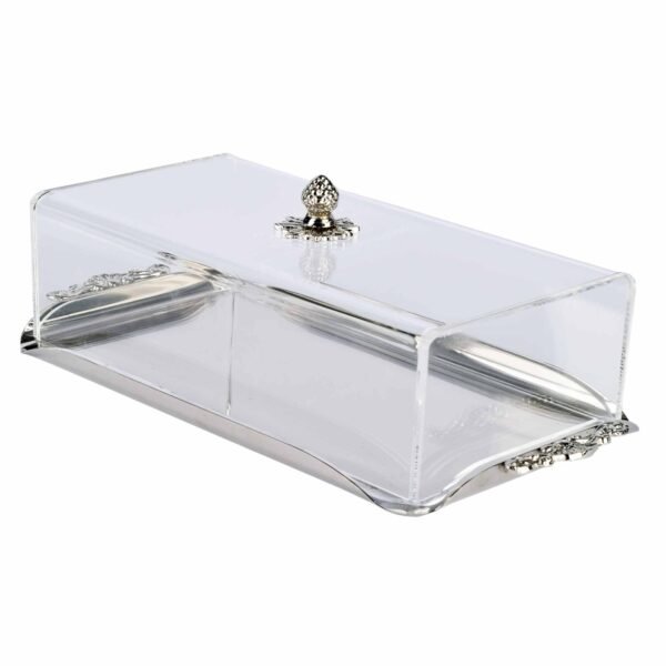 ⁦Rect English Cake Tray Silver Big Size⁩ - الصورة ⁦3⁩