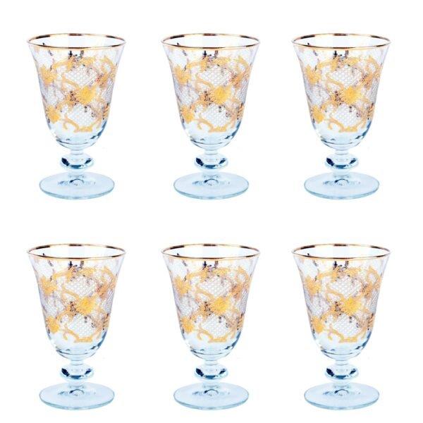 6 Pcs Juice Glass Gold Color