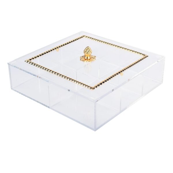 ACRYLIC SQ BOX SIZE 25X25 CM  GOLD - Image 3