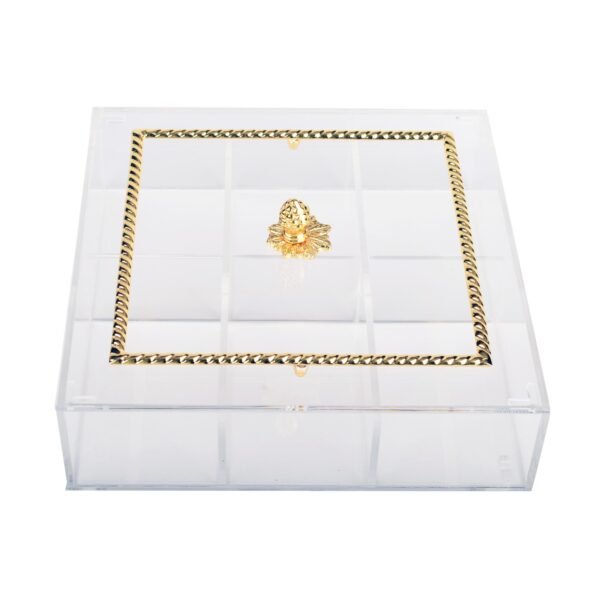 ACRYLIC SQ BOX SIZE 25X25 CM  GOLD