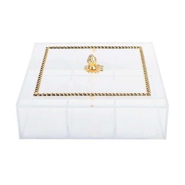 ACRYLIC SQ BOX SIZE 25X25 CM  GOLD - Image 2