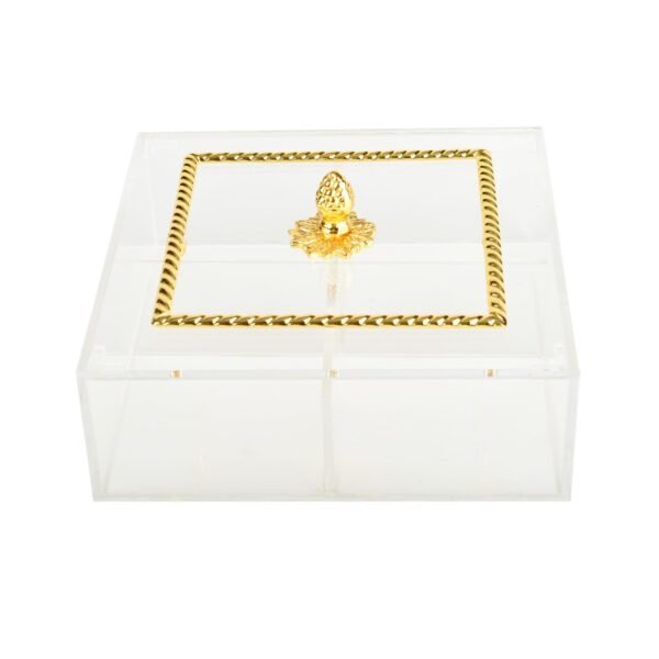 ACRYLIC SQ BOX SIZE 20X20 CM  GOLD