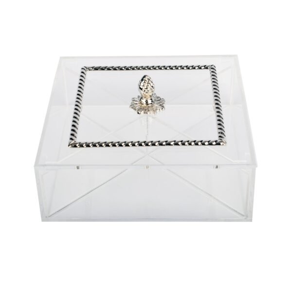 ACRYLIC SQ BOX SIZE 20X20 CM SILVER