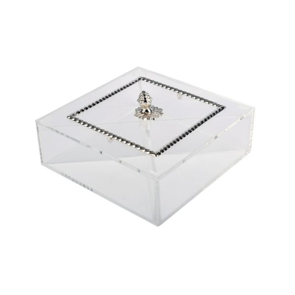 ACRYLIC SQ BOX SIZE 20X20 CM SILVER - Image 2