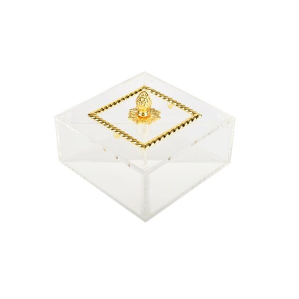 ACRYLIC SQ BOX SIZE 15X15 CM GOLD - Image 2