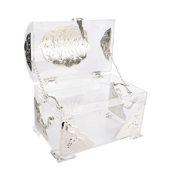 ACRYLIC RECT BOX SIZE 41X26 CM SILVER