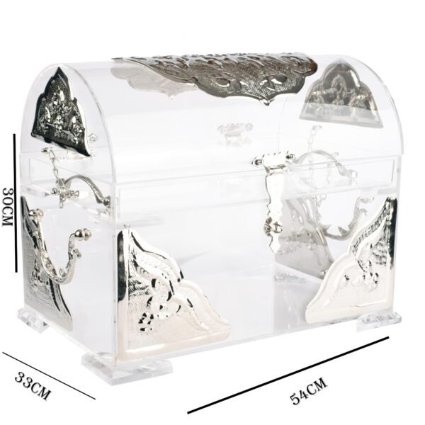 ACRYLIC RECT BOX SIZE 54X33 CM SILVER - Image 2