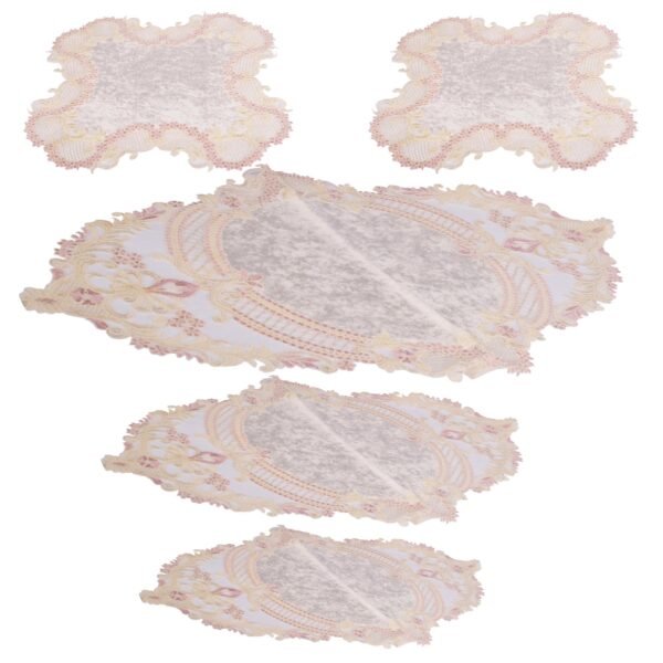 Set of 5 pcs Table Cloth Pink Beige color