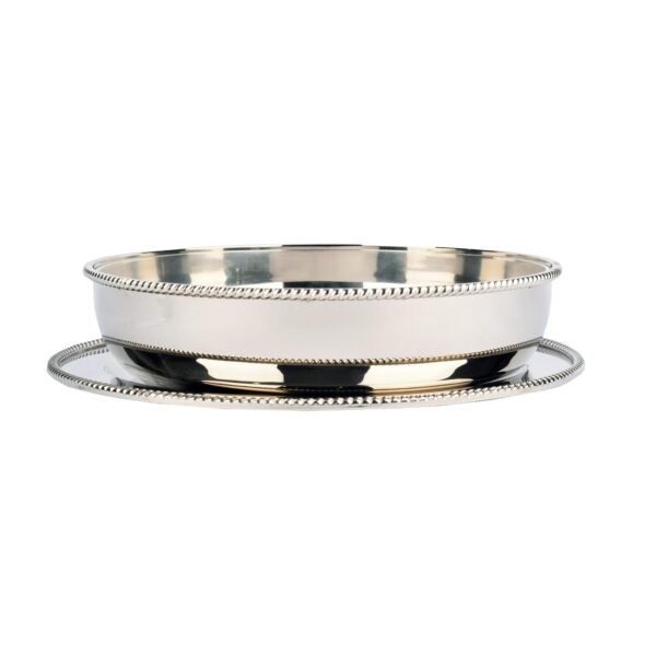 SALAD BOWL STANLIESS SILVER SIZE 27 CM WITH PLATE 32CM - Image 3