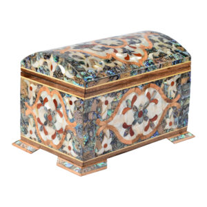 صندوق خشب مصدف للمجوهرت مقاس وسط