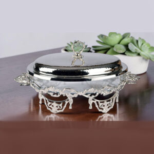 بايركس اوفال مع غطاء لون فضي