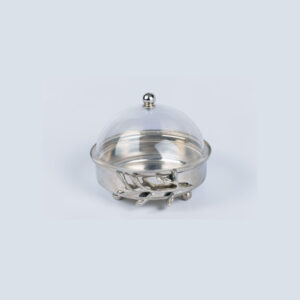 تمرية أكرليك بقاعدة نحاس موديل أوراق لون فضي